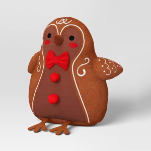 Christmas Fabric Bird Pillow Gingerbread - Wondershop™ - 1 of 4