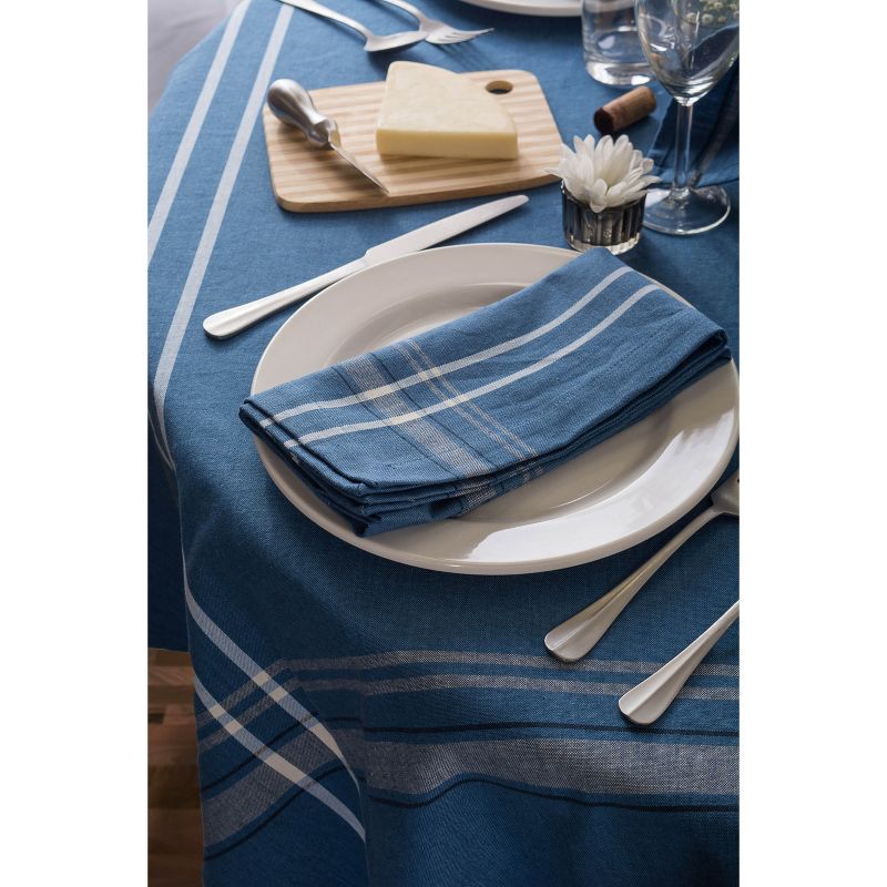 104"x60" French Stripe Chambray Tablecloth Blue - Design Imports, 4 of 9