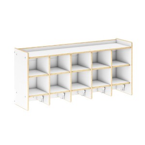 Guidecraft EdQ 10-Section Wall Mounted Locker, Kids Wooden Classroom Storage w/ Cubbies, Compartment Storage w/ Bins & Hooks for Playroom & Preschool - 1 of 4