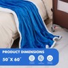Costway 60''X 50''Heated Electric Blanket Throw w/10 Heat Levels & 9 Hours Shut-off Grey/Blue - 4 of 4