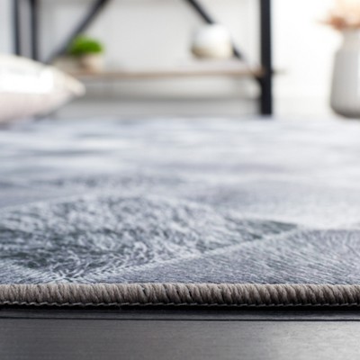Gray Faux Hide Non-Slip Washable Rug, 30" x 7"
