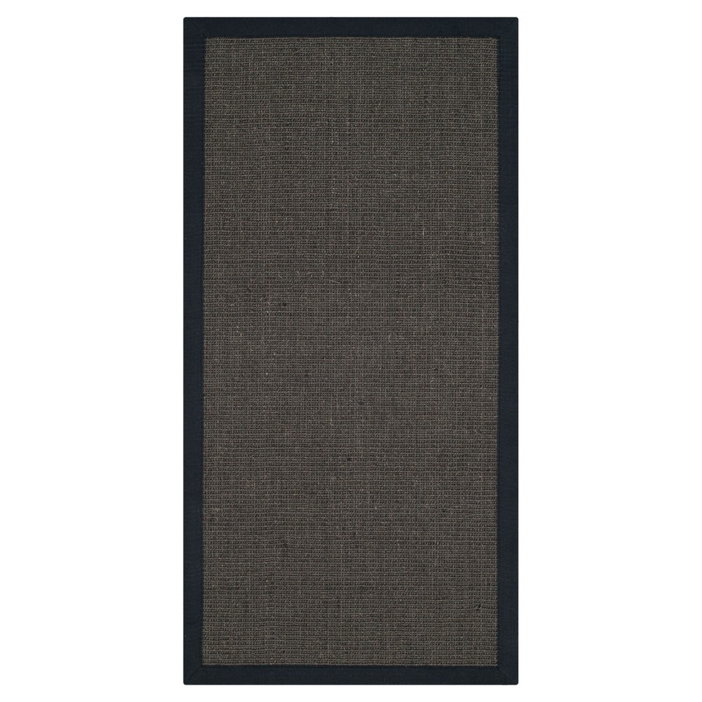 2'x3' Klara Natural Fiber Accent Rug Charcoal - Safavieh