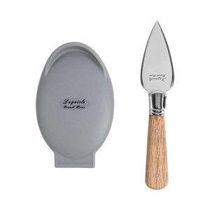 French Home Set of Laguiole Oyster Shucking Knife and Silicone Holder - 1 of 4