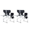 VisioGear Folding Chair, 2-Piece Padded Folding Outdoor Chair with Storage Pockets, Directors Chair for Camping, Black, 24.2"*18.9"*31.5" - 2 of 4