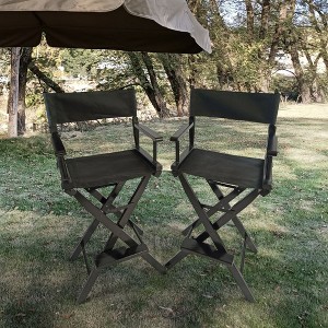 Aghana Digitals 2-Piece Foldable Director's Chairs with Black Populus Frame & Canvas, 176LBS - 1 of 4