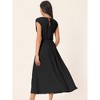 Seta T Women's Casual Sleeveless Wrap V Neck Flowy Ruffle Pleated Midi Dress with Belt - 4 of 4
