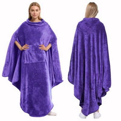 Catalonia Fleece Wearable Blanket for Adult Women Men, Travel Wrap Blanket Cape with Pocket |Warm, Soft, Cozy, Snuggly, Comfort Gift, No Sleeves