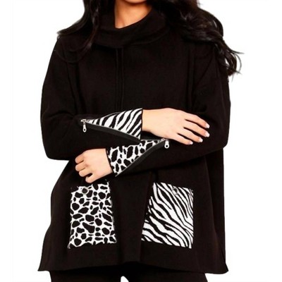 Women's Animal Print Pocket Pullover - Angel Apparel