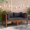 vidaXL Corner Sofa Dark grey Solid acacia wood, 100% polyester Standard - 3 of 4