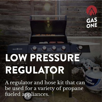 GasOne Propane Regulator 12 Feet QCC1 Grill Replacement Hose for Most LP Gas Grill, Heater and Fire Pit Table, 3/8" Female Flare Nut