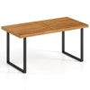 Costway 63" Acacia Wood Dining Table with Heavy-Duty Metal Legs 1.97" Umbrella Hole - 2 of 4
