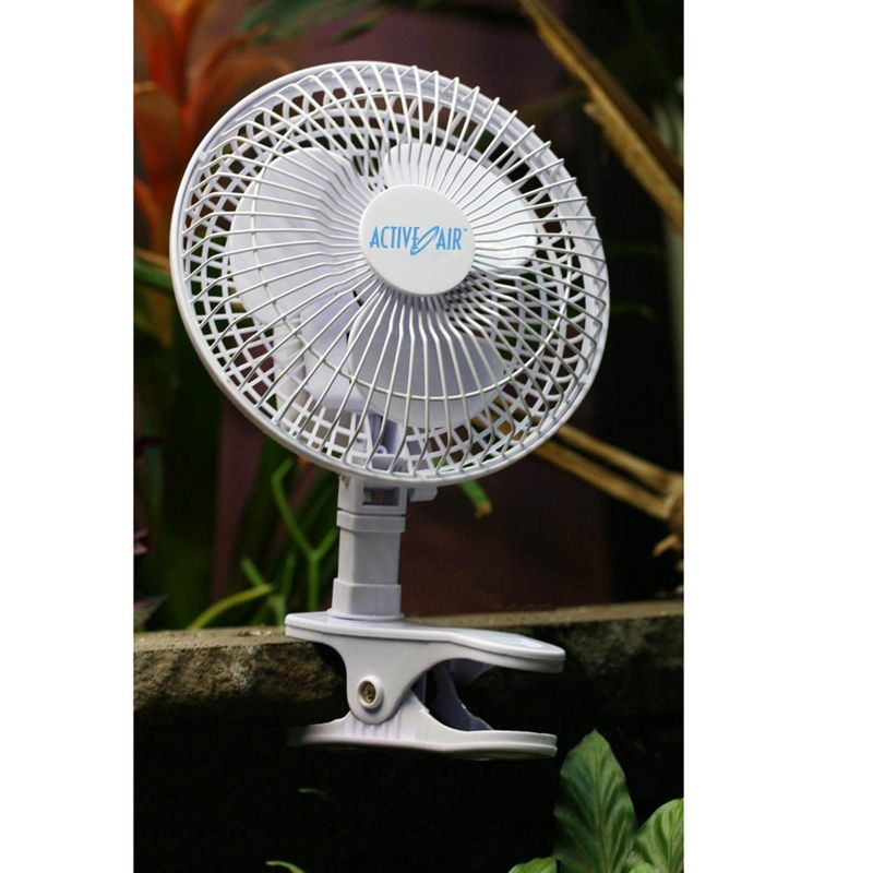 Active Air ACFC6 6-Inch 2-Speed Clip-On Desk Mountable 360-Degree Hydroponics Grow Fan with Spring-Loaded Plastic Clip for Office, Greenhouse, Kitchen, 3 of 7