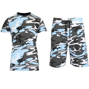 Galaxy By Harvic Men's Slim Fit  2-Piece Camo Short Sleeve Tee  And Shorts Set - 1 of 4