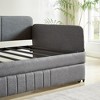 Vynxaria Daybed, sofa bed metal framed with trundle twin size, Grey, 78.4''L x 41''W x 29.8''H. - 4 of 4
