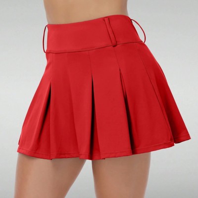 Clotth Women’s Mid Waisted Pleated Tennis Skirt with Pockets - 2-in-1 Athletic Skort,Soft Stretch Fabric for Golf,Running,Yoga & Casual Wear