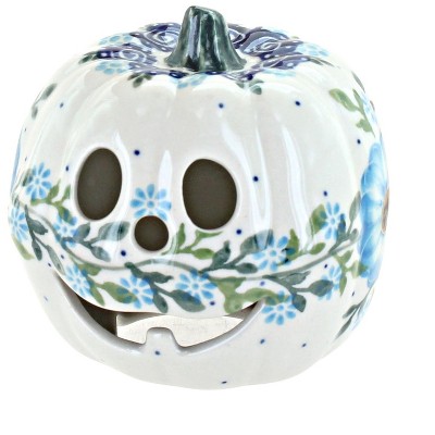 Blue Rose Polish Pottery Daphne Small Pumpkin Luminary Style 5