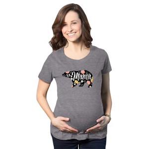 Maternity Mama Bear Funny Pregnancy T shirt Novelty Gift for Mom Mothers Day - Crazy Dog Maternity T Shirt - 1 of 4