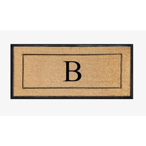 A1HC Natural Coir and Rubber Backing Monogrammed Door Mat, Anti-Shed Entry Doormat - 1 of 4