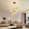 BAOURE Modern LED Chandelier 2 Ring 23.6in Grey Pendant Lighting  for Kitchen Island Dimmable LED Pendant Ceiling Light with Remote for Dining Room - 2 of 4