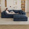 78.8" Corduroy Cloud Feather-filled L-Shaped Sectional Sofa with Deep Seat, Double-Layer Design, Removable Cushions, No Assembly, and DIY Combination - 2 of 4