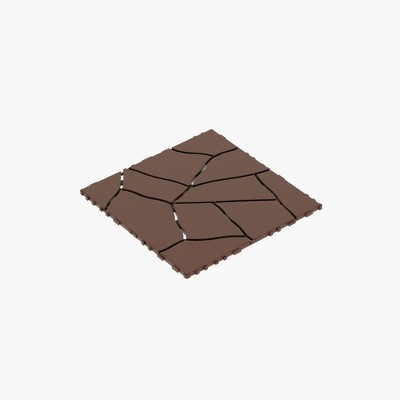 GlasFlength Carpet Tiles 44 Pack 12" Interlocking Deck Tiles, Stone Style, DIY Flooring for Poolside Balcony Backyard, Multicolored, 12"*12"*0.8"