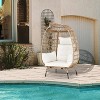 FDW Egg Chair Basket Lounge Chair Rattan Chair with Plush Cushions - 2 of 4