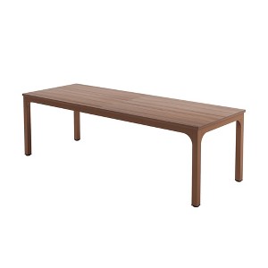 Lirago,78" Rectangular Dining Table - Industrial Style Kitchen Table Seats 6, Black & Wood Grain - 1 of 4