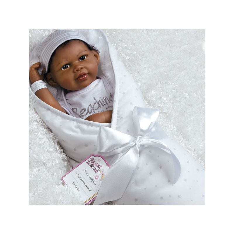 Paradise Galleries Reborn Newborn Doll in Silicone Vinyl Baby Bundles: Reaching for the Stars, 19 inch 7-Piece Ensemble, 5 of 12