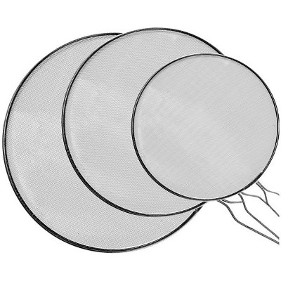 Home Basics 3 Piece Finely Netted Mesh Splatter Screen Set, White