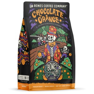 Bones Coffee Company Chocolate Orange Whole Coffee Beans Chocolate Orange Flavor 12 oz Medium Roast (Whole Bean) - 1 of 2