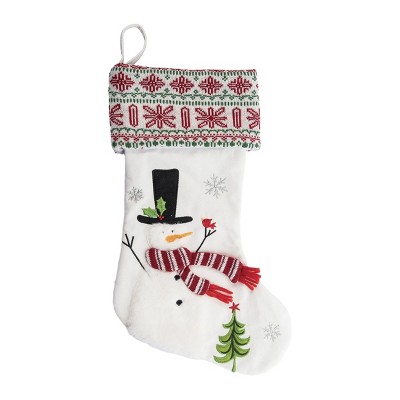 Season's Designs 21In White Snowman Stocking