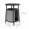 Dolonm Hidden Cat House End Table - 2-Tier Round Coffee Table Semi Enclosed Cat house Home Style Cat House Multifunctional - 2 of 4