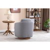 CAVINAS Boucle Swivel Accent Chair with Ergonomic Design and Solid Wood Base, 360-Degree Rotating Comfy Armchair - 4 of 4