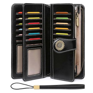 Women’s Wallet Leather Wristlet – RFID Blocking Large Capacity Credit Card Holder with Zipper Pocket, Multiple Compartments & Phone Slot - 1 of 4