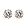 Guili Classy 10mm Halo Square Stud Earrings with Cubic Zirconia – Elegant, Sparkling & Timeless in White, Yellow, Gold, Rose Gold & Green - 2 of 3