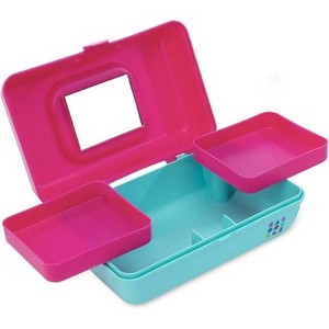 Caboodles Pretty in Petite Makeup Bags - Hot Pink Over Blue - 1 of 4