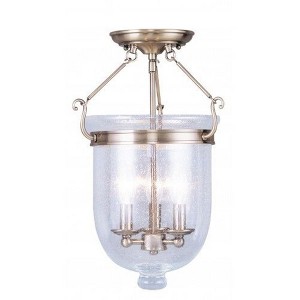 Livex Lighting Jefferson 3 - Light Flush Mount in  Antique Brass - 1 of 1
