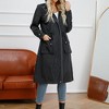Women Fall Casual Rain Jacket Long Sleeve Waterproof Long Raincoat Hooded Windbreaker Fashion Outdoor Trench Coat - 2 of 4