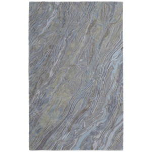 Kawai Modern Abstract Blue/Green/Gray Area Rug - 1 of 4