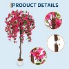 Artificial Bougainvillea Tree,4FT Faux Silk Bougainvillea Plant with Pot for Indoor Outdoor Decor - 4 of 4