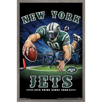 Trends International NFL New York Jets - End Zone 17 Framed Wall Poster Prints Barnwood Framed Version 22.375' x 34'