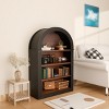 4-Shelf Arched Bookshelf,MDF Bookcase with Anti-Tip Kit,Open Display Tall Bookcase Organizer for Living Room or Bedroom-Cuddlewood - 2 of 4