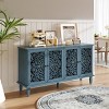 60'' Carved Wood Buffet Cabinet with Adjustable Shelves,Antique Sideboard for Living Room or TV Stand-Baofuwish - 3 of 4