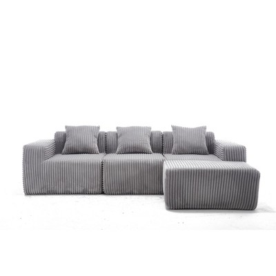 PAGED Modular Sectional Sofa, L-Shape Upholstered Cloud Couch with Deep Seats & High-Elasticity Sponge for Living Room, Home Office