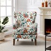 Nikolaus Comfy Living Room Armchair with Floral Fabric Pattern and Wingback | ARTFUL LIVING DESIGN - 2 of 4