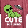 Women's - Instant Message - Alien Cute But Weird Short Sleeve Graphic T-Shirt - 2 of 4