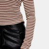 Knit & Lounge Women’s Scoop Neck Long Sleeve Fitted Rib Knit Striped Pullover Lightweight Everyday Top - 3 of 4