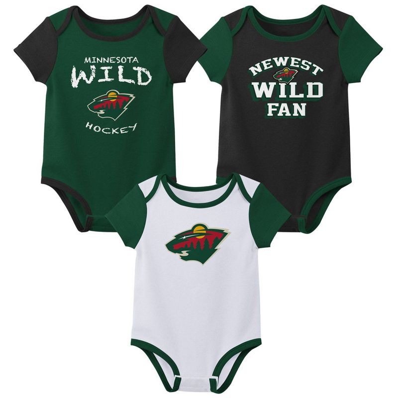 NHL Minnesota Wild Infant Boys&#39; 3pk Bodysuit, 1 of 5