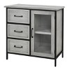 Wood and Metal One Door Cabinet with 3 Drawers & Divided Storage - StyleCraft - 2 of 4