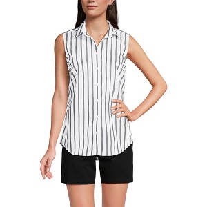 Lands' End Lands' End Women's Sleeveless No Iron Shirt - 1 of 3